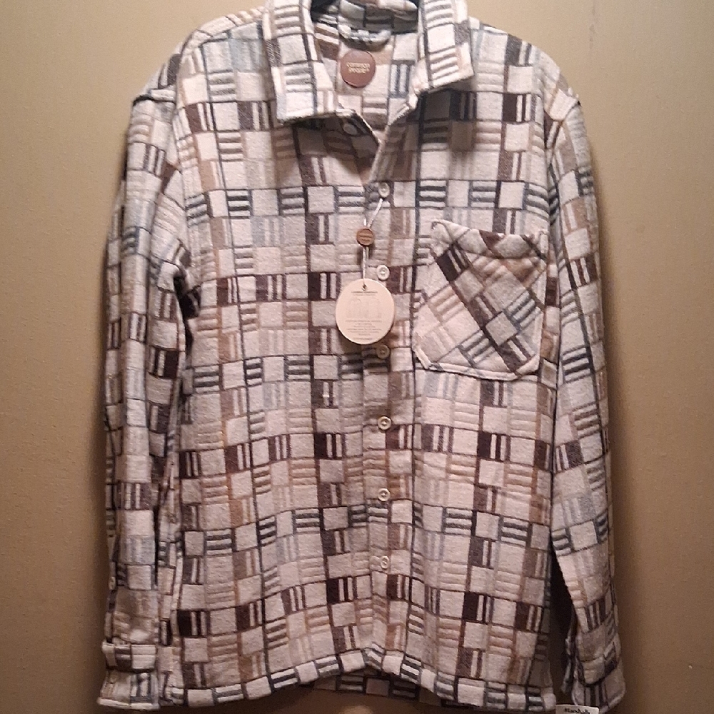 Common People Geometric Patterned Button-Up "Shac… - image 1